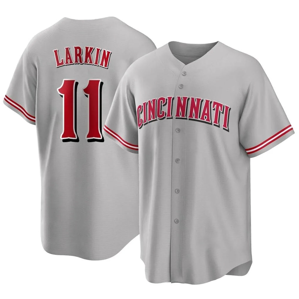 Cincinnati Reds #11 Barry Larkin Player Gray Home Game Stitched Baseball Jersey