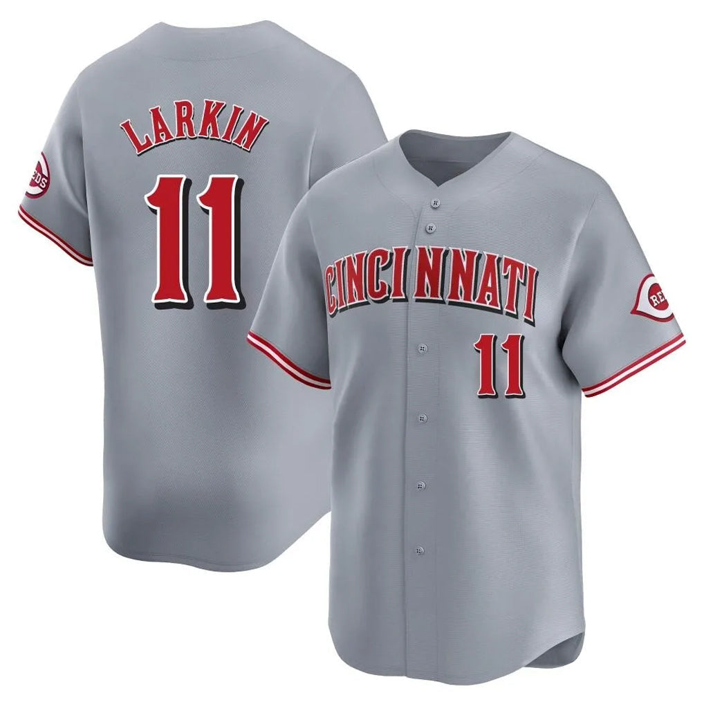 Cincinnati Reds #11 Barry Larkin Player Gray Home Limited Stitched Baseball Jersey