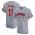 Cincinnati Reds #11 Barry Larkin Player Gray Limited Elite Home Stitched Baseball Jersey