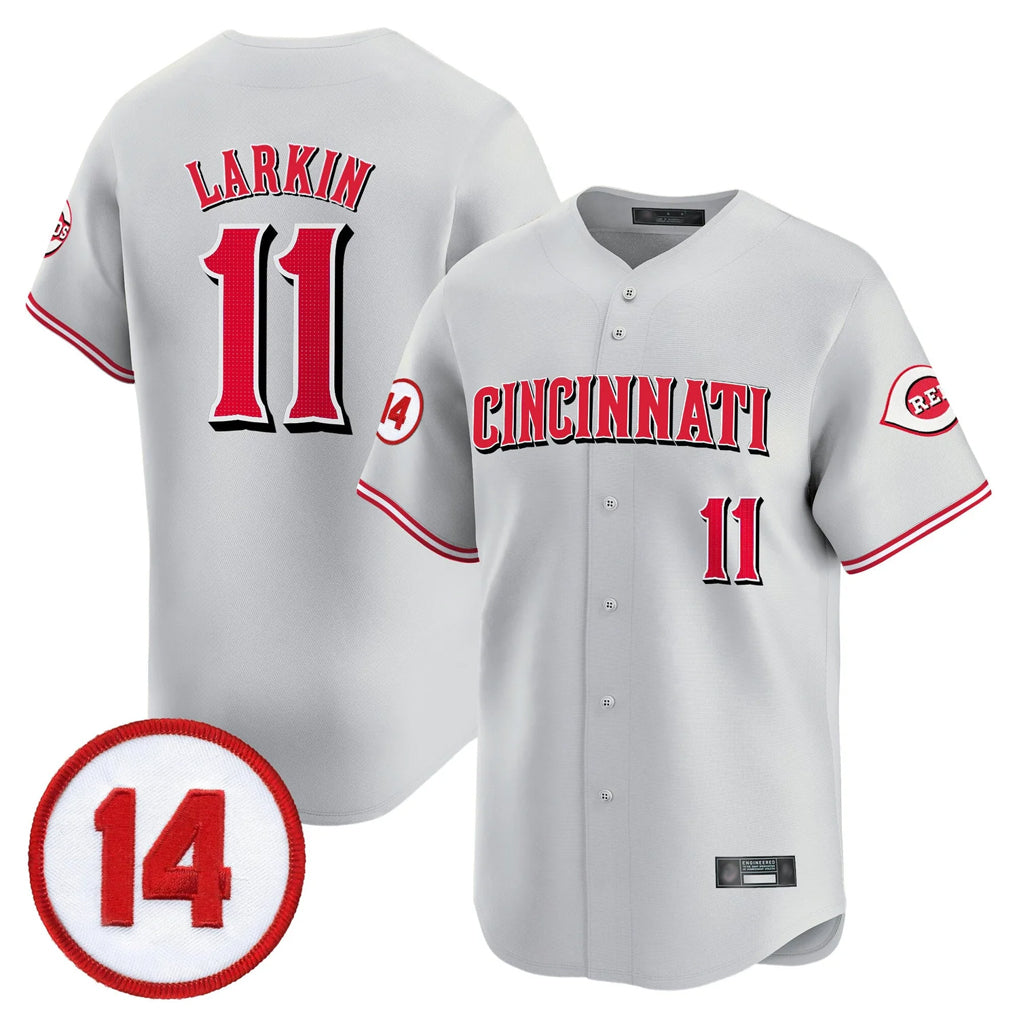 Cincinnati Reds #11 Barry Larkin Player Gray Vapor Premier Limited Home Stitched Baseball Jersey