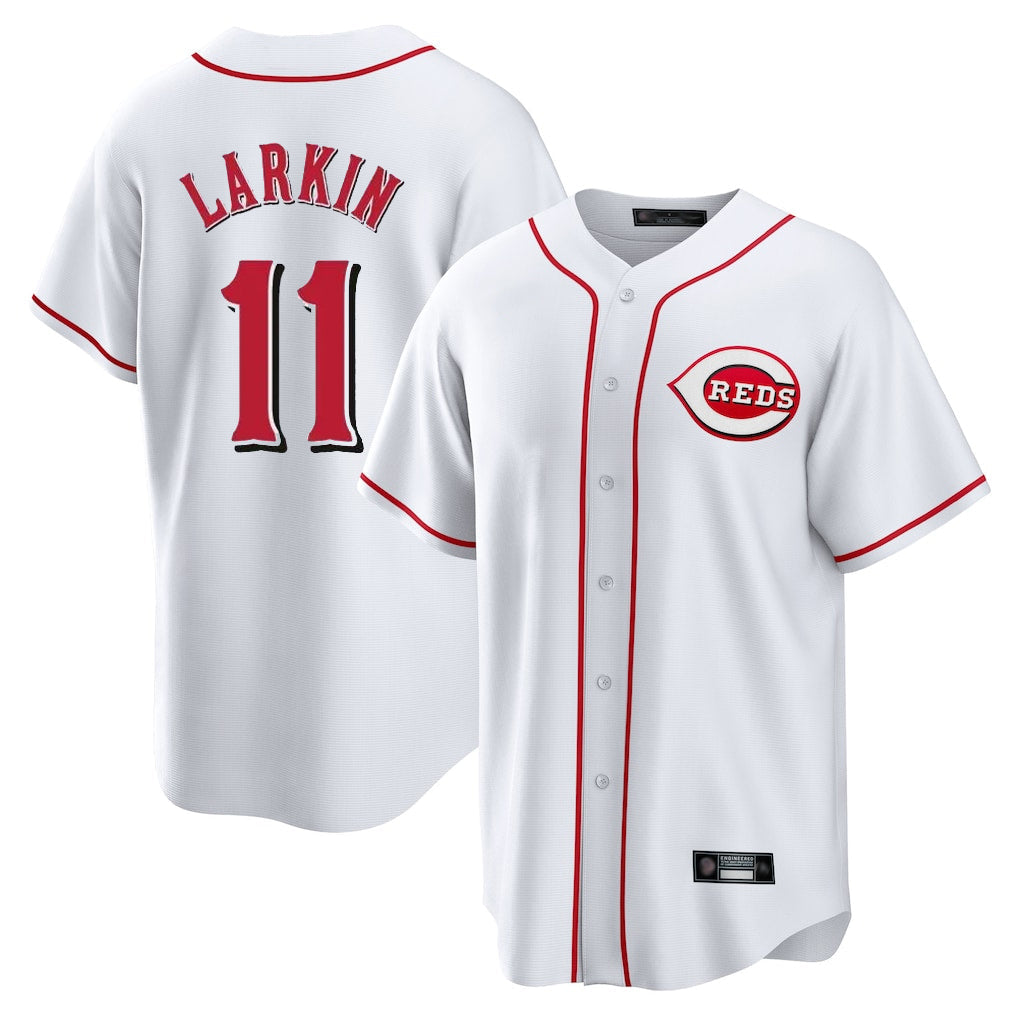 Cincinnati Reds #11 Barry Larkin Player White Game Home Stitched Baseball Jersey