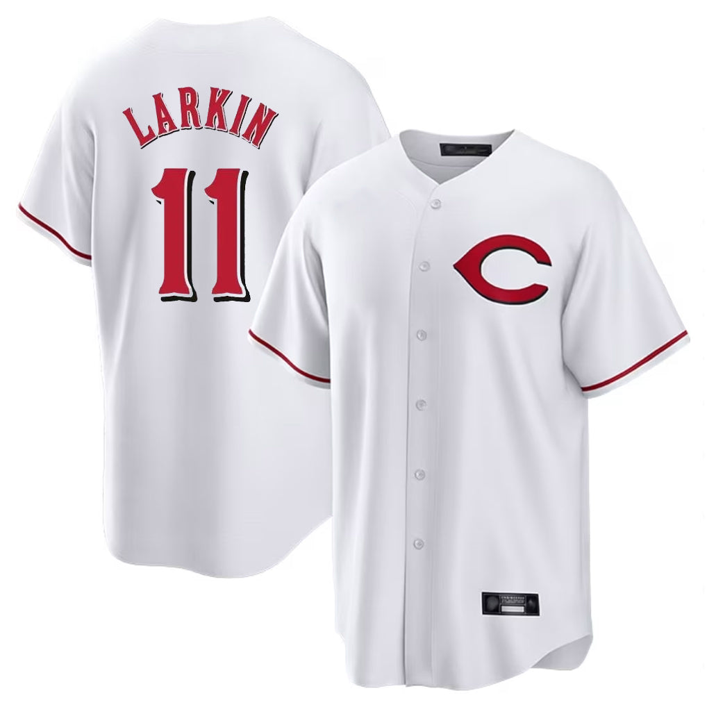 Cincinnati Reds #11 Barry Larkin Player White Home Game Stitched Baseball Jersey