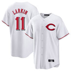 Cincinnati Reds #11 Barry Larkin Player White Home Game Stitched Baseball Jersey