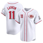 Cincinnati Reds #11 Barry Larkin Player White Home Limited Stitched Baseball Jersey