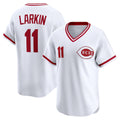 Cincinnati Reds #11 Barry Larkin White Throwback Cooperstown Collection Limited Baseball Jersey