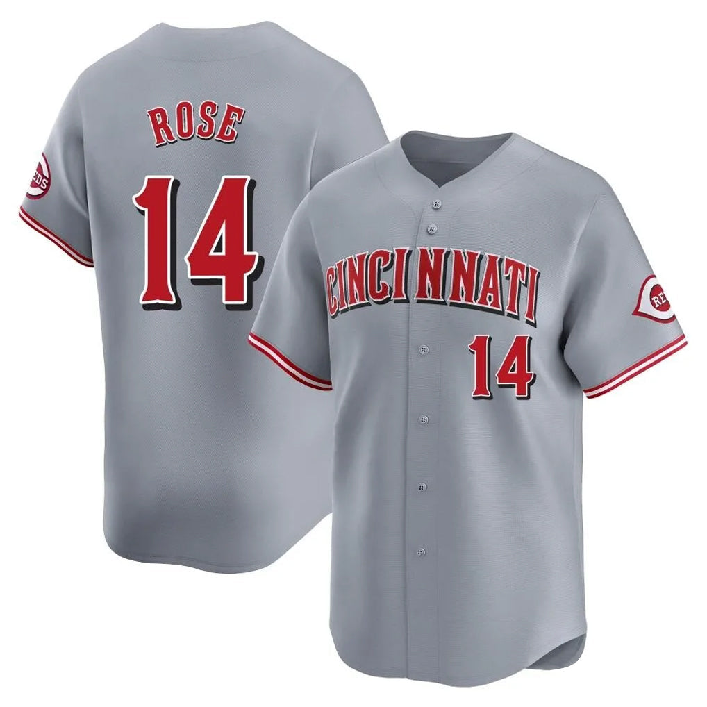 Cincinnati Reds #14 Pete Rose Player Gray Home Limited Stitched Baseball Jersey
