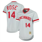 Cincinnati Reds #14 Pete Rose Player Gray Mitchell & Ness Throwback Cooperstown Mesh Game Stitched Baseball Jersey