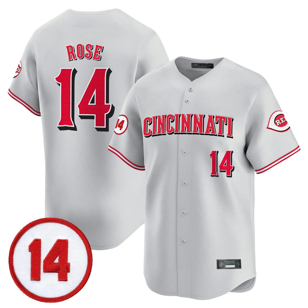 Cincinnati Reds #14 Pete Rose Player Gray Vapor Premier Limited Home Stitched Baseball Jersey