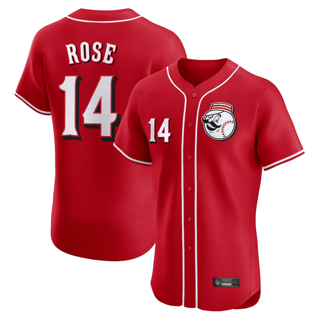 Cincinnati Reds #14 Pete Rose Player Red Limited Elite Home Game Stitched Baseball Jersey