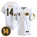 Cincinnati Reds #14 Pete Rose Player White-Gold Vapor Premier Limited Home Stitched Baseball Jersey