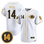 Cincinnati Reds #14 Pete Rose Player White-Gold Vapor Premier Limited Home Stitched Baseball Jersey