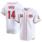 Cincinnati Reds #14 Pete Rose Player White Home Limited Stitched Baseball Jersey