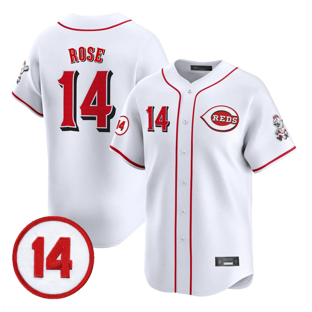 Cincinnati Reds #14 Pete Rose Player White Vapor Premier Limited Home Stitched Baseball Jersey