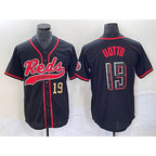 Cincinnati Reds #19 Joey Votto Number Black 2023 City Connect Cool Base Stitched Baseball Jerseys