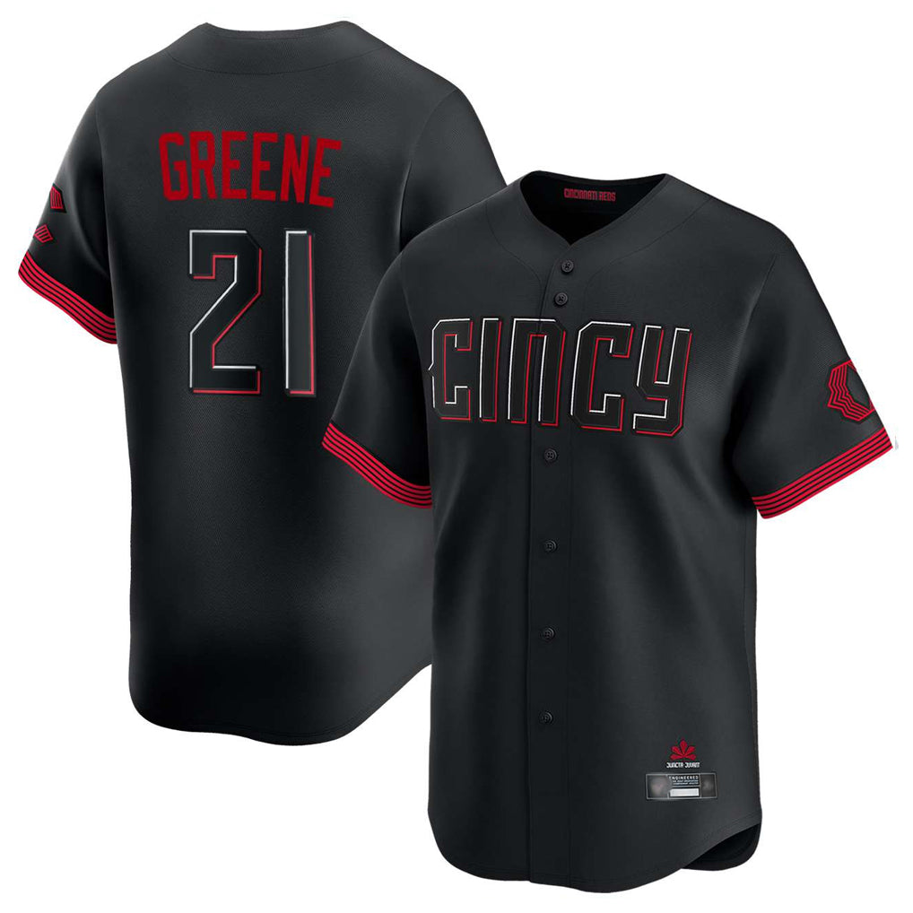 Cincinnati Reds #21 Hunter Greene Player Black City Connect Home Limited Stitched Baseball Jersey
