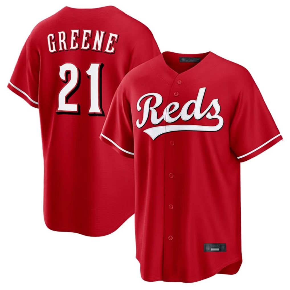 Cincinnati Reds #21 Hunter Greene Player Red Home Game Stitched Baseball Jersey