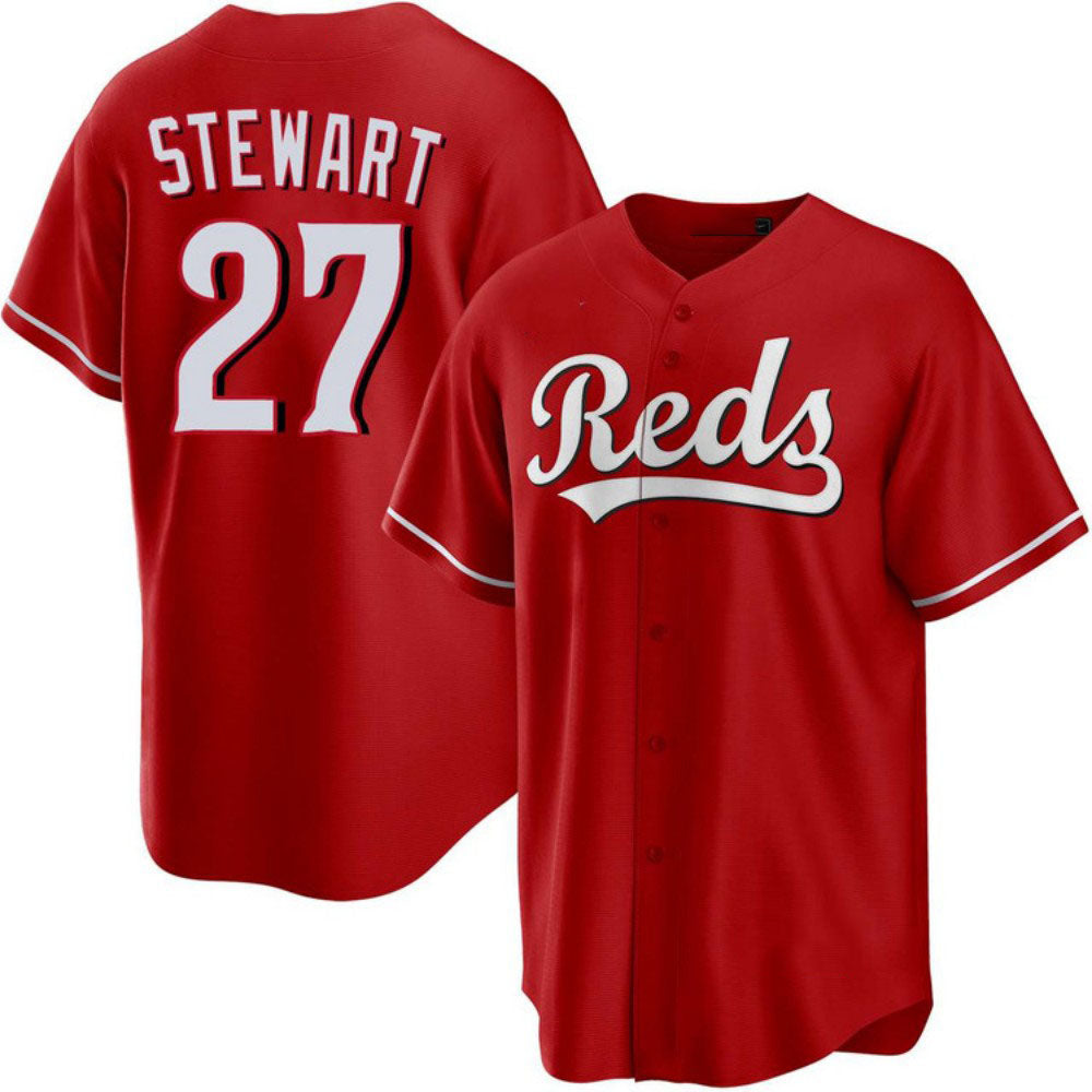 Cincinnati Reds #27 Sal Stewart Red Alternate Stitched Baseball Jersey
