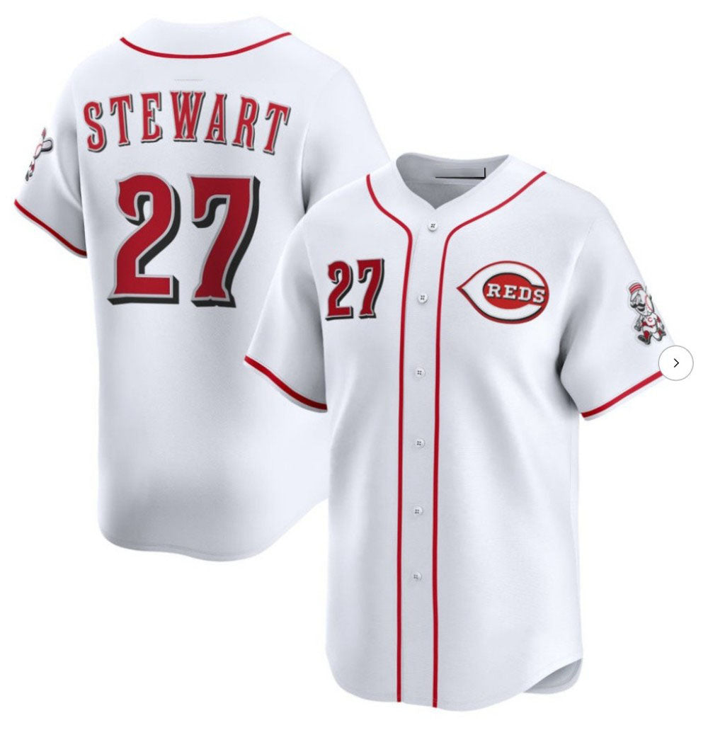 Cincinnati Reds #27 Sal Stewart White Home Limited Stitched Baseball Jersey