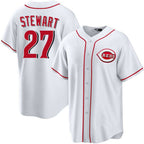 Cincinnati Reds #27 Sal Stewart White Home Stitched Baseball Jersey