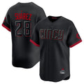 Cincinnati Reds #28 Eugenio Su¨¢rez Player Black City Connect Home Limited Stitched Baseball Jersey