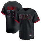 Cincinnati Reds #28 Eugenio Su¨¢rez Player Black City Connect Home Limited Stitched Baseball Jersey