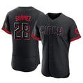 Cincinnati Reds #28 Eugenio Su¨¢rez Player Black City Connect Limited Elite Home Stitched Baseball Jersey