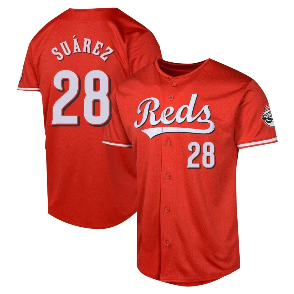 Cincinnati Reds #28 Eugenio Su¨¢rez Player Red 2026 City Connect Limited Home Stitched Baseball Jersey