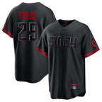 Cincinnati Reds #29 TJ Friedl Player Black City Connect Home Game Stitched Baseball Jersey