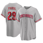 Cincinnati Reds #29 TJ Friedl Player Gray Home Game Stitched Baseball Jersey