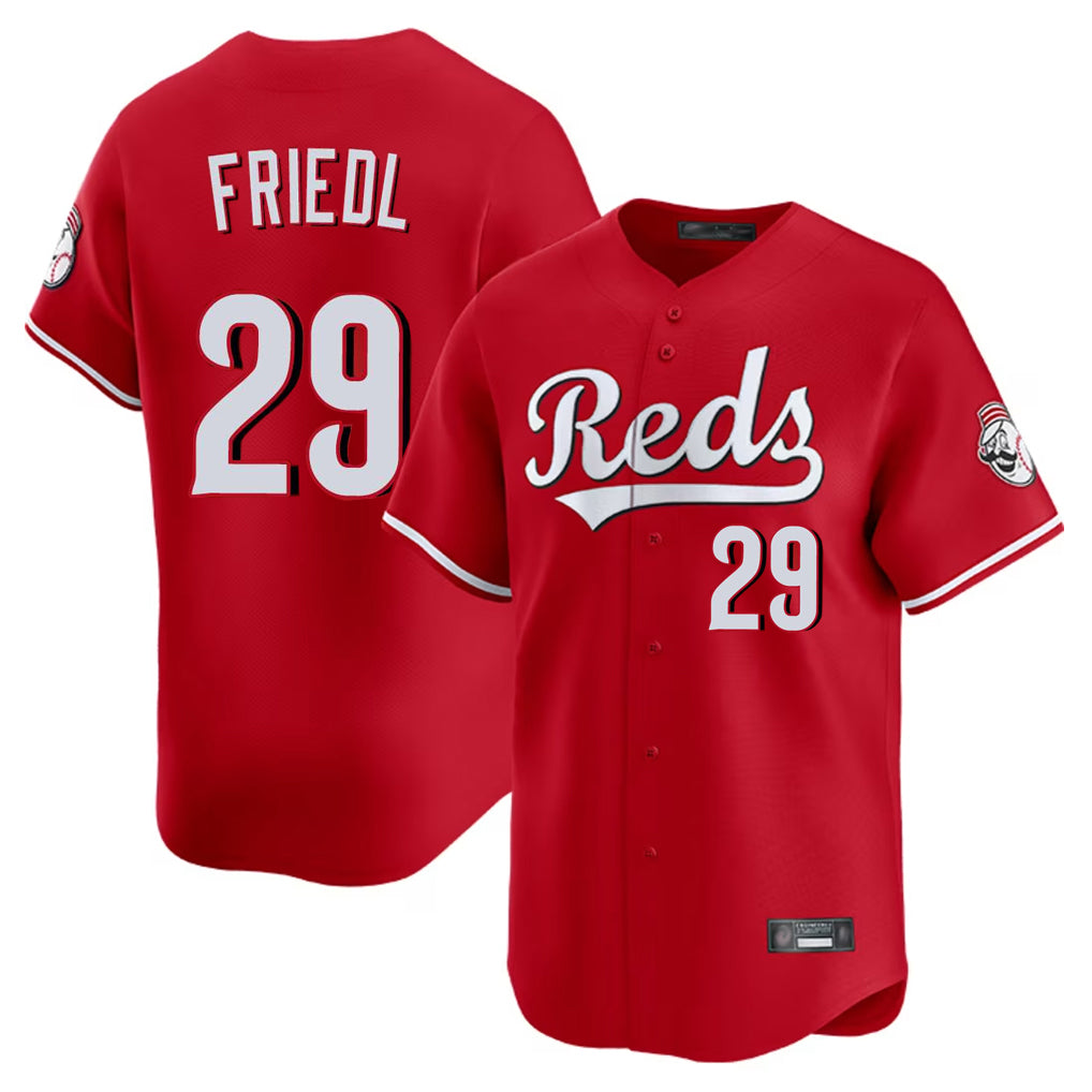 Cincinnati Reds #29 TJ Friedl Player Red Home Limited Stitched Baseball Jersey