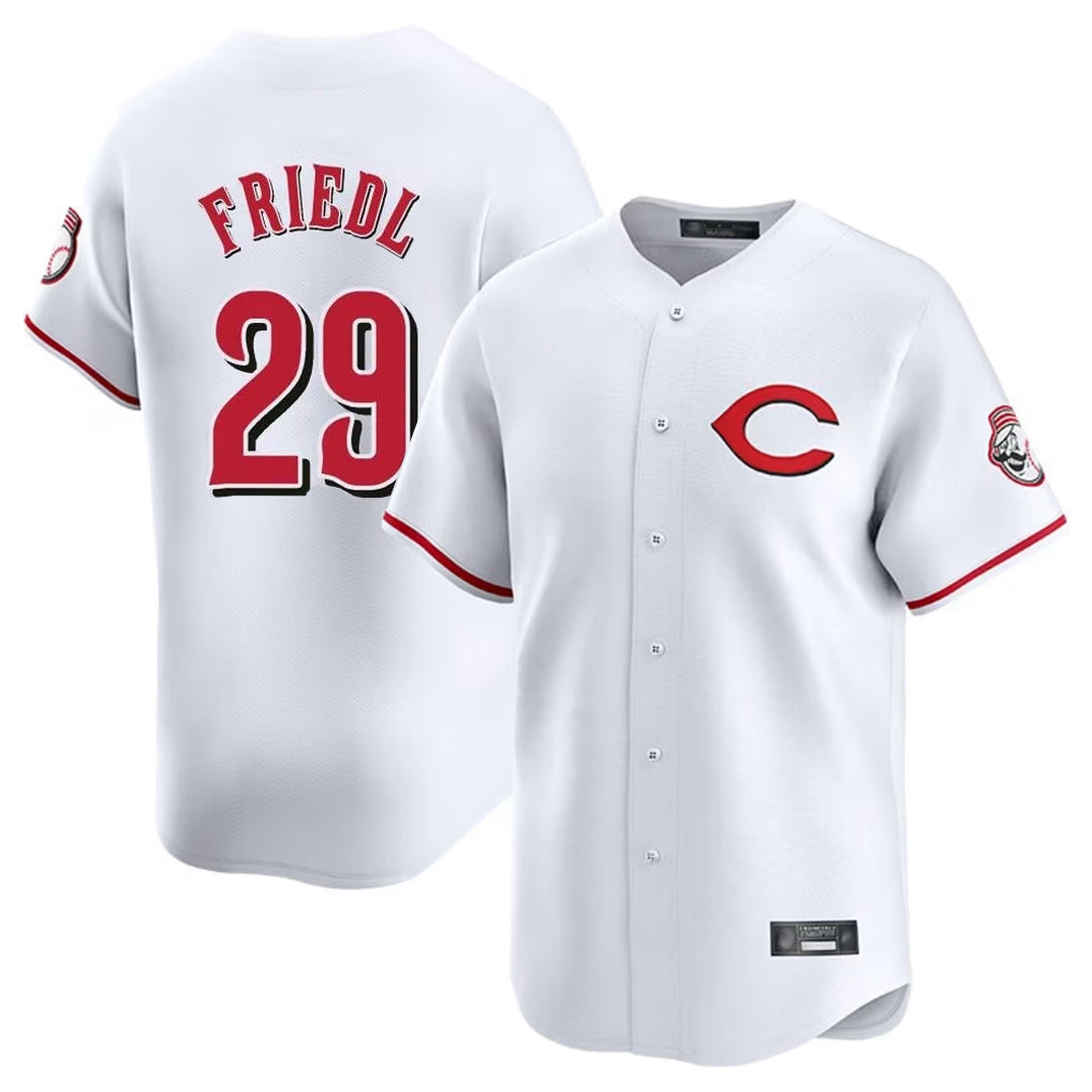 Cincinnati Reds #29 TJ Friedl Player White Limited Home Stitched Baseball Jersey
