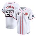 Cincinnati Reds #29 TJ Friedl Player White Speedway Classic Home Limited Stitched Baseball Jersey