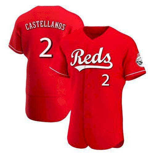 Cincinnati Reds #2 Nick Castellanos Scarlet 2021 Alternate Baseball Jersey