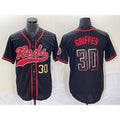 Cincinnati Reds #30 Ken Griffey Jr Number Black 2023 City Connect Cool Base Stitched Baseball Jerseys