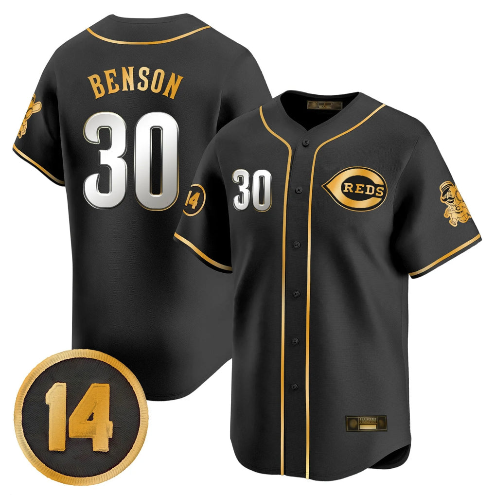 Cincinnati Reds #30 Ken Griffey Player Black-Gold Vapor Premier Limited Home Stitched Baseball Jersey
