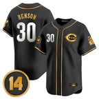 Cincinnati Reds #30 Ken Griffey Player Black-Gold Vapor Premier Limited Home Stitched Baseball Jersey
