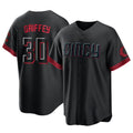 Cincinnati Reds #30 Ken Griffey Player Black City Connect Home Game Stitched Baseball Jersey