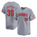 Cincinnati Reds #30 Ken Griffey Player Gray Home Limited Stitched Baseball Jersey