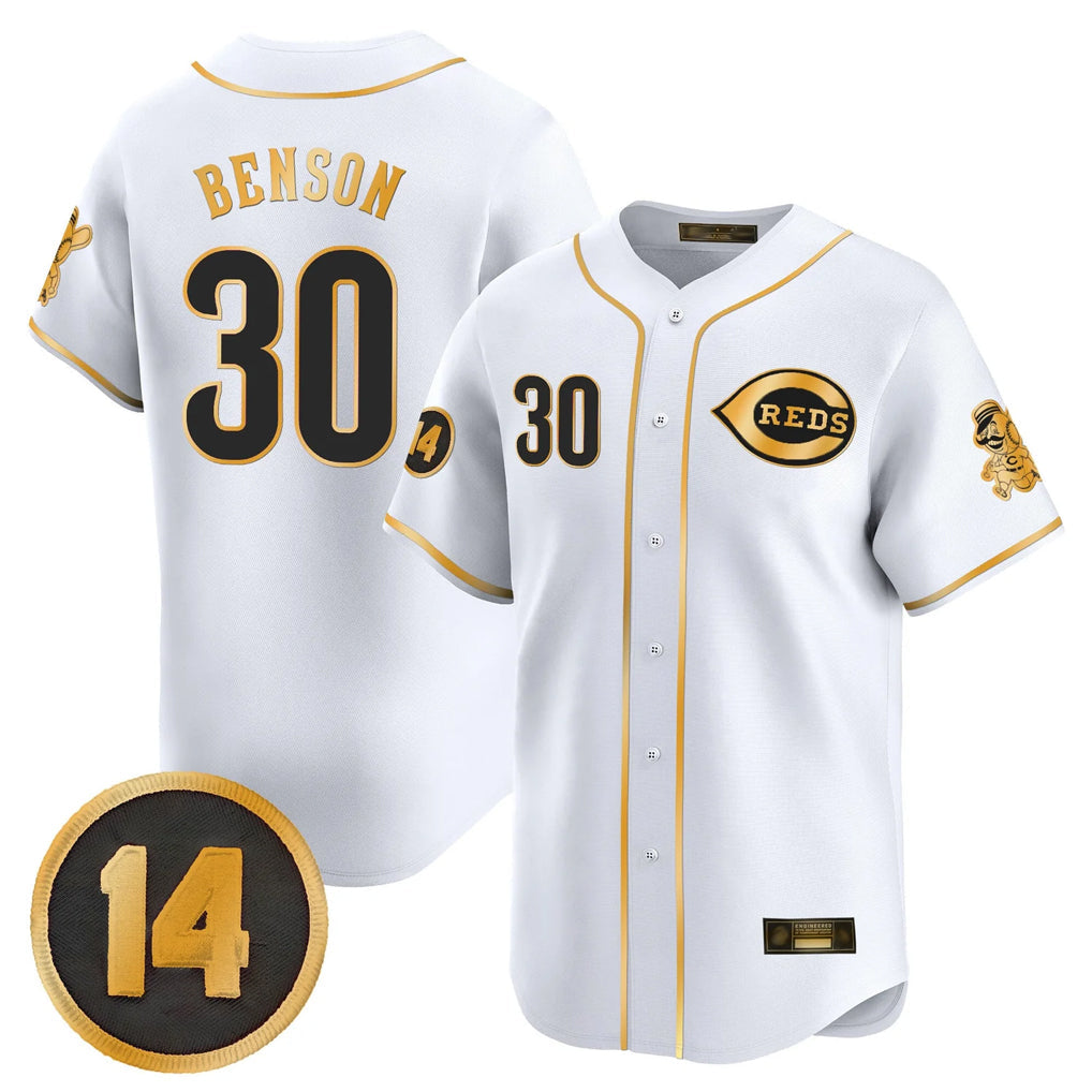 Cincinnati Reds #30 Ken Griffey Player White-Gold Vapor Premier Limited Home Stitched Baseball Jersey