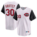 Cincinnati Reds #30 Ken Griffey Player White Black Stripe Field of Dreams Game Home Stitched Baseball Jersey