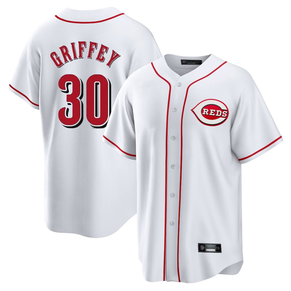 Cincinnati Reds #30 Ken Griffey Player White Game Home Stitched Baseball Jersey