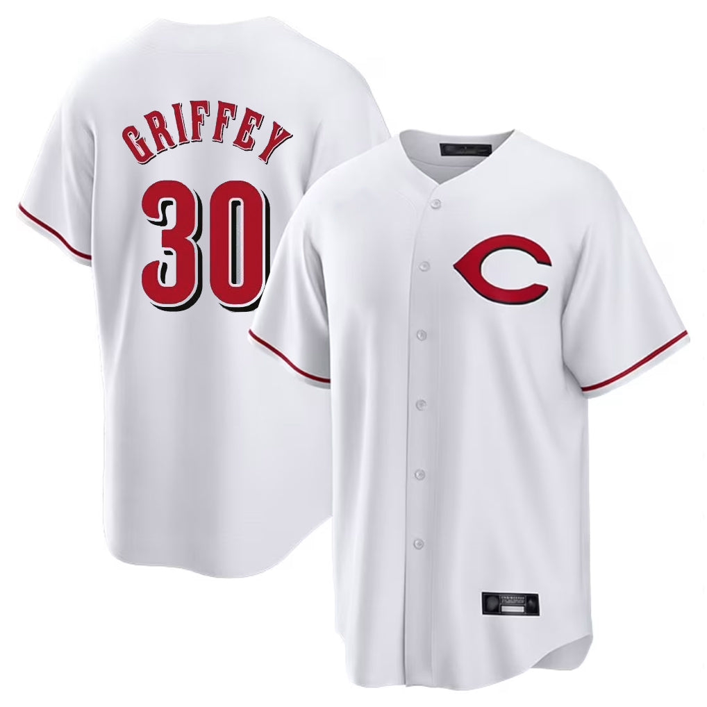 Cincinnati Reds #30 Ken Griffey Player White Home Game Stitched Baseball Jersey
