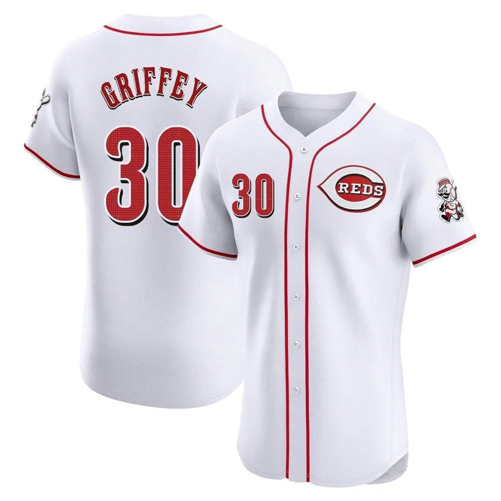 Cincinnati Reds #30 Ken Griffey Player White Limited Elite Home Stitched Baseball Jersey