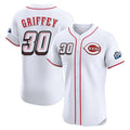 Cincinnati Reds #30 Ken Griffey Player White Speedway Classic Limited Elite Home Stitched Baseball Jersey