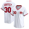 Cincinnati Reds #30 Ken Griffey White Throwback Cooperstown Collection Limited Baseball Jersey