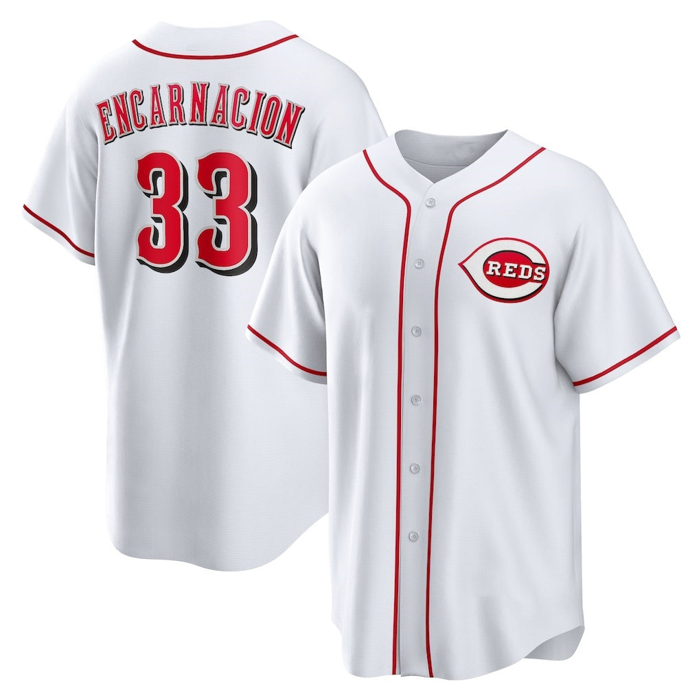 Cincinnati Reds #33 Christian Encarnacion-Strand White Home Replica Baseball Jersey