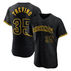 Cincinnati Reds #35 Jose Trevino Player Black Snake Skin City Limited Elite Home Stitched Baseball Jersey