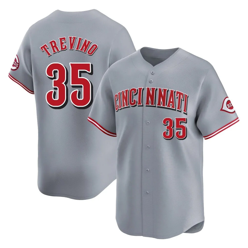 Cincinnati Reds #35 Jose Trevino Player Gray Home Limited Stitched Baseball Jersey