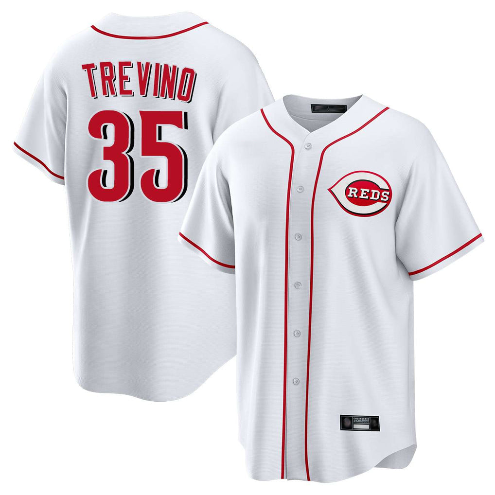 Cincinnati Reds #35 Jose Trevino Player White Game Home Stitched Baseball Jersey