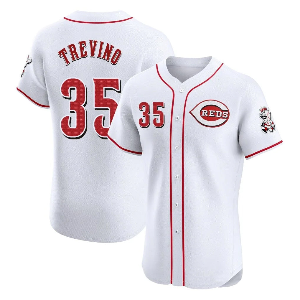 Cincinnati Reds #35 Jose Trevino Player White Limited Elite Home Stitched Baseball Jersey